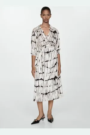 MANGO Vestido camisero estampado
