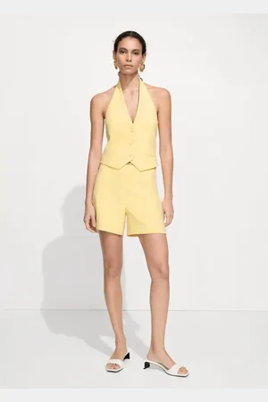 MANGO Chaleco cuello halter botones