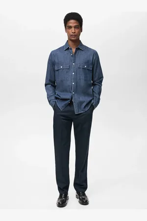 MANGO AN Camisa chambray % algodón