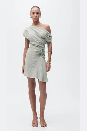 MANGO Vestido corto drapeado asimétrico CH