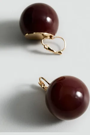 MANGO Pendientes bola resina Unitalla