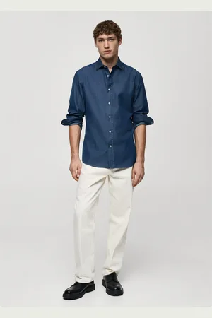 MANGO AN Camisa slim fit algodón chambray