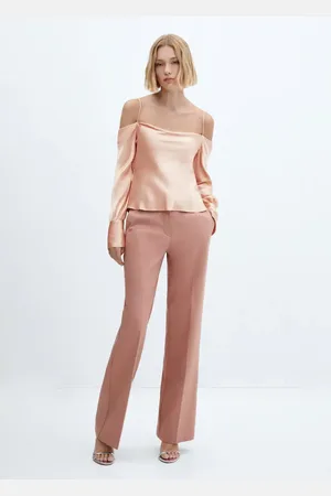 MANGO Pantalón recto tiro alto