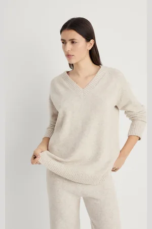 MANGO Jersey punto cuello pico liso