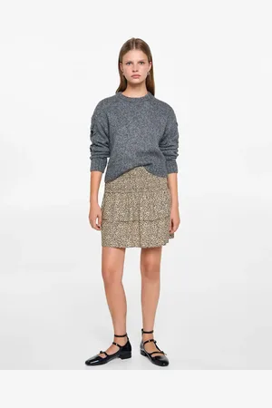 MANGO TEEN Falda volantes leopardo