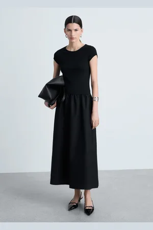 MANGO Vestido evasé combinado