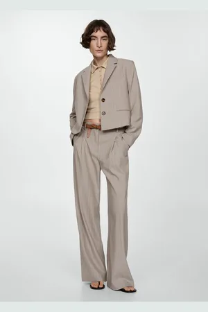 MANGO Pantalón traje raya diplomática