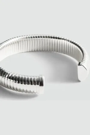 MANGO Pulsera rígida textura Unitalla