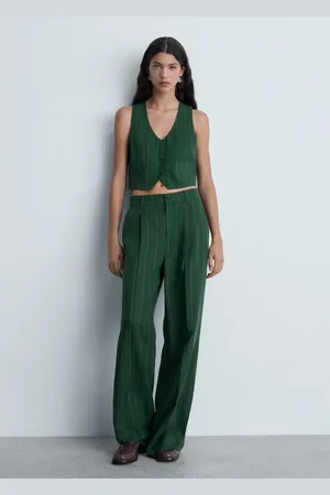 MANGO Pantalón traje raya diplomática