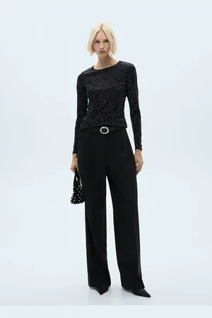 MANGO Camiseta manga larga detalle strass