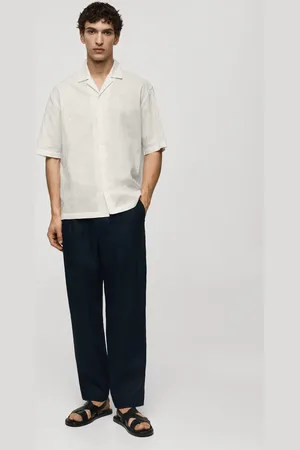 MANGO AN Camisa relaxed fit % algodón bordada E