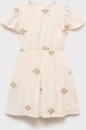 MANGO KIDS Vestido corto detalle bordado 2 años