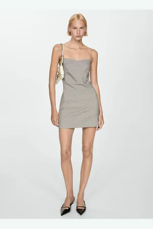 MANGO Vestido cuadros corto CH