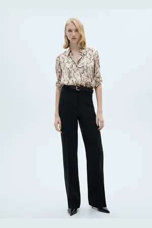 MANGO Camisa satinada estampada