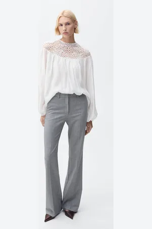 MANGO Blusa panel crochet