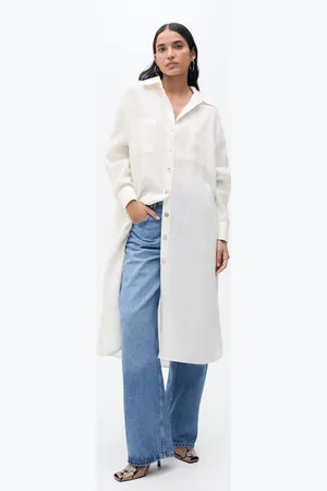MANGO Camisa larga lino CH