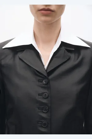 MANGO Blazer piel botones