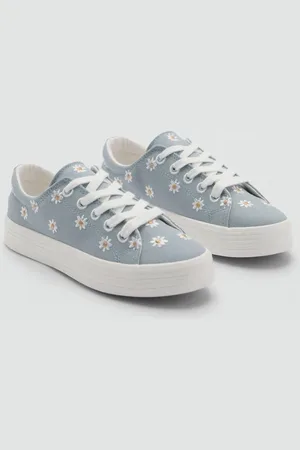 MANGO KIDS Deportivas bordadas flores 2