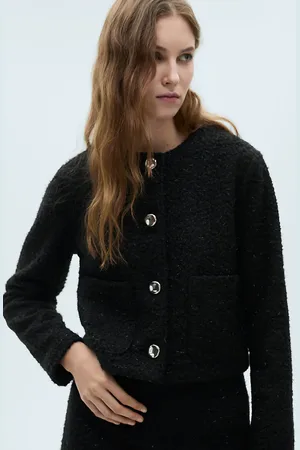 MANGO Chaqueta bouclé acabado brillante