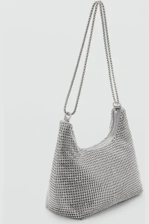 MANGO Bolso doble asa cristales Unitalla