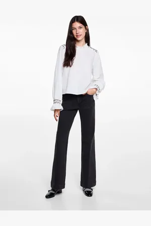 MANGO TEEN Blusa bordados fruncidos CH