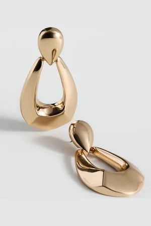 MANGO Pendientes colgantes ovalados Unitalla