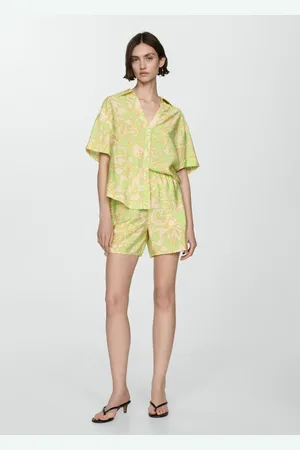 MANGO Camisa manga corta estampada
