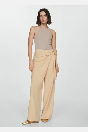 MANGO Pantalón lyocell detalle nudo