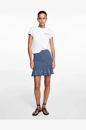 MANGO TEEN Falda fruncida volantes