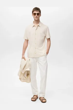MANGO AN Camisa lino regular fit