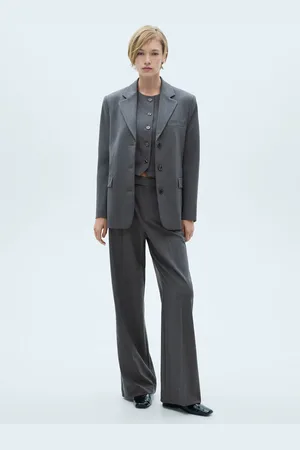 MANGO Pantalón traje raya diplomática
