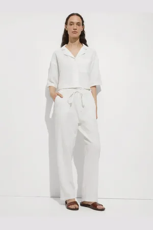 MANGO Pantalón algodón cintura elástica