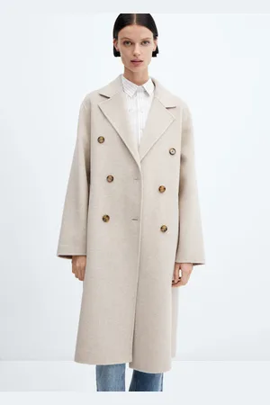 MANGO Abrigo lana handmade oversize