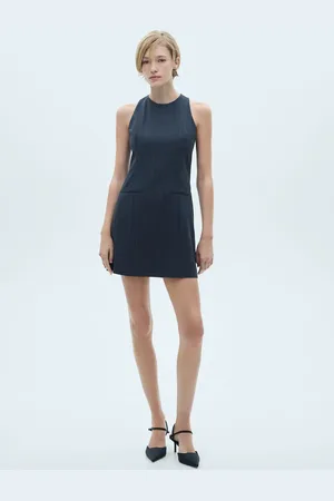 MANGO Vestido corto raya diplomática CH