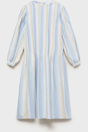 MANGO KIDS Vestido fruncido rayas