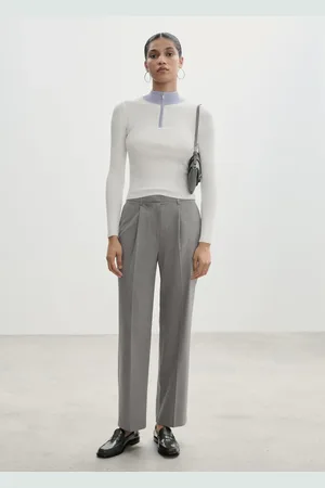 MANGO Pantalón recto pinzas