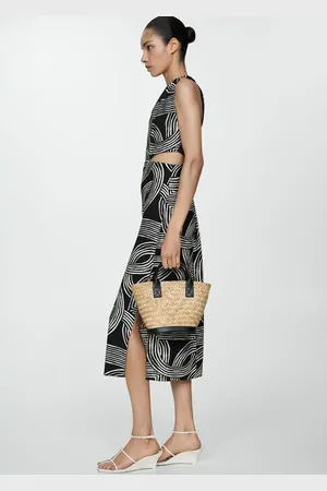 MANGO Vestido estampado aberturas E