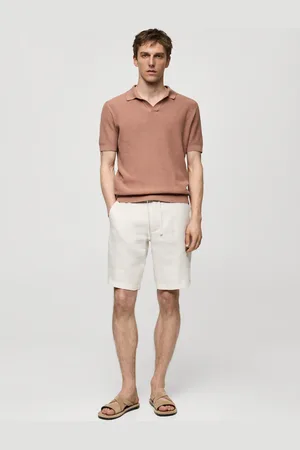 MANGO AN Bermudas % lino cordón