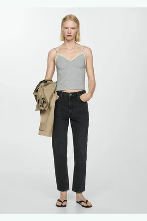 MANGO Jeans om2 mom tiro alto
