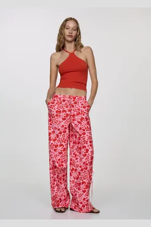 MANGO Top punto cuello halter