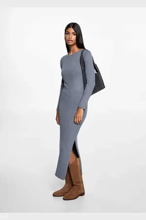 MANGO TEEN Vestido largo canalé