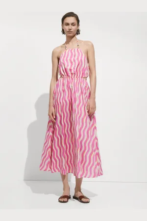 MANGO Vestido estampado aberturas E