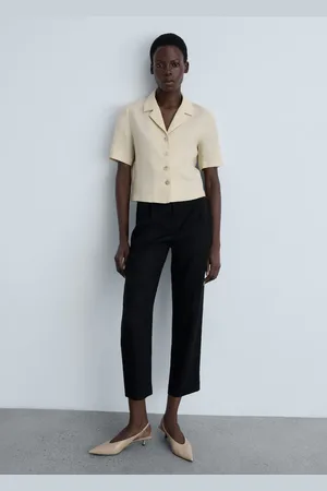 MANGO Pantalón recto lino