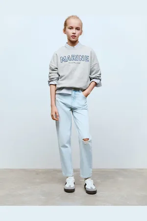 MANGO KIDS Sudadera algodón mensaje bordado 8 años