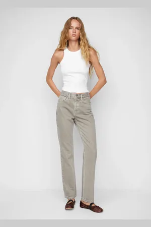 MANGO Top canalé algodón