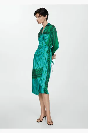 MANGO Vestido estampado lazo CH