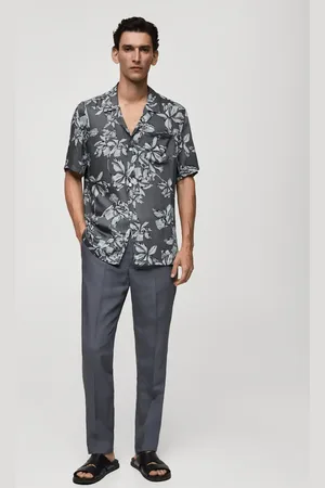 MANGO AN Camisa regular fit estampado hawaiano CH