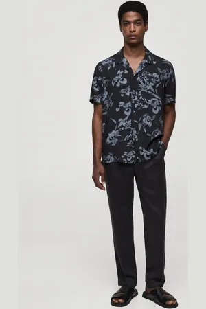 MANGO AN Camisa fluida estampado hawaiano