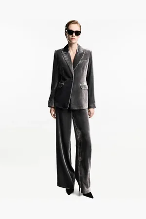 MANGO Pantalón traje terciopelo
