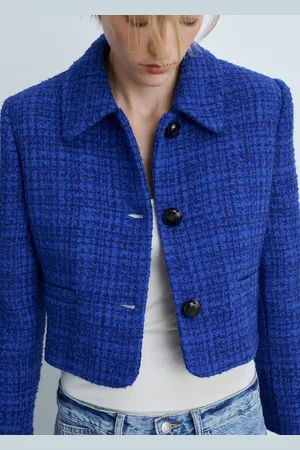 MANGO Chaqueta tweed botones